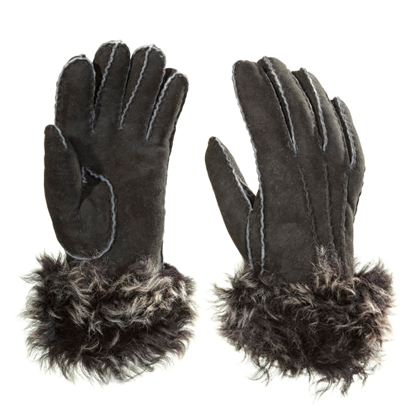 Damehandsker i sort rulam fra handsker